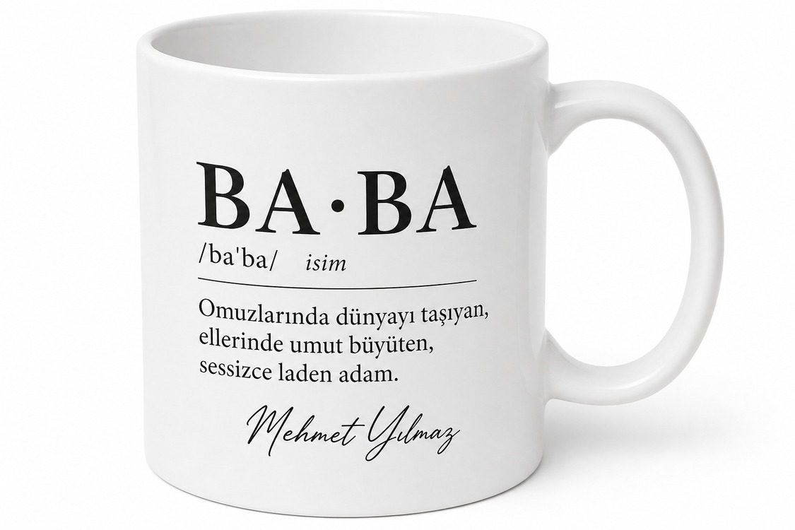 Baba Nedir Sözlük Tasarımlı Kupa Bardak Babalar Günü Hediyesi