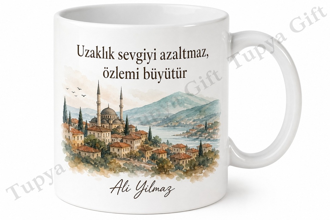 Gurbetçiye Hediye Kişiye Özel Baskılı Kupa Bardak Yurt Dışı Hatıra