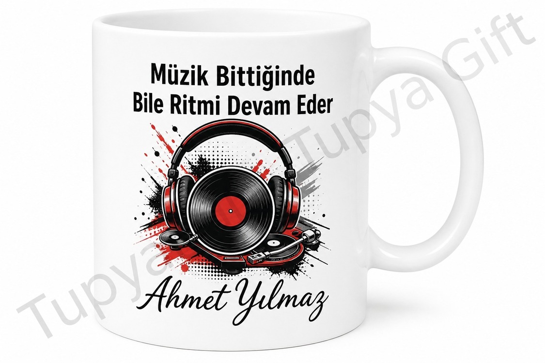 DJ Baba Yazılı Eğlenceli Müzik Kupa Bardak Babalar Günü Hediyesi