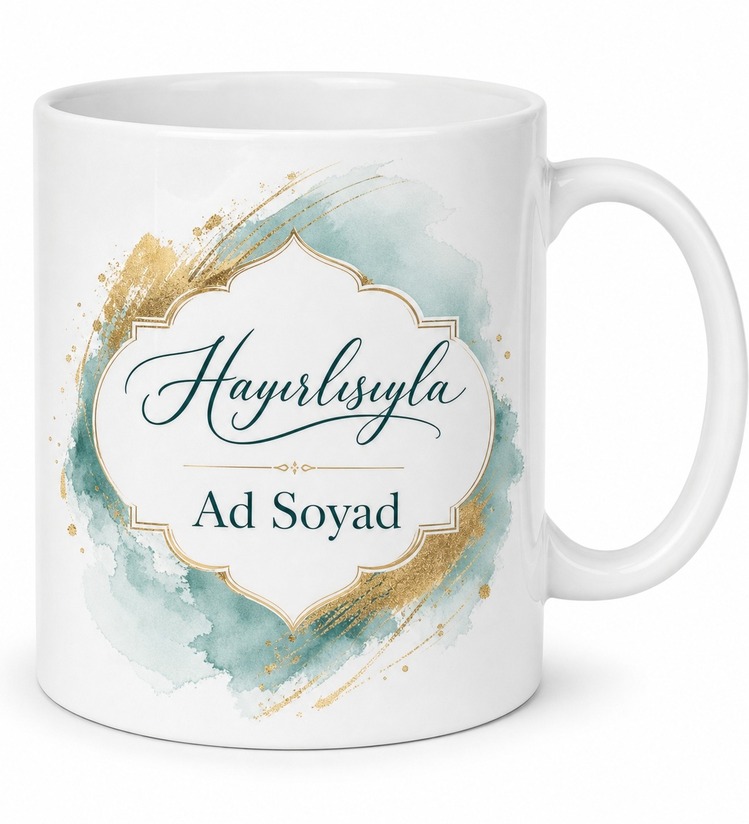 İsme Özel Hayırlısıyla Yazılı Kupa Bardak Özel Tasarım Hediye