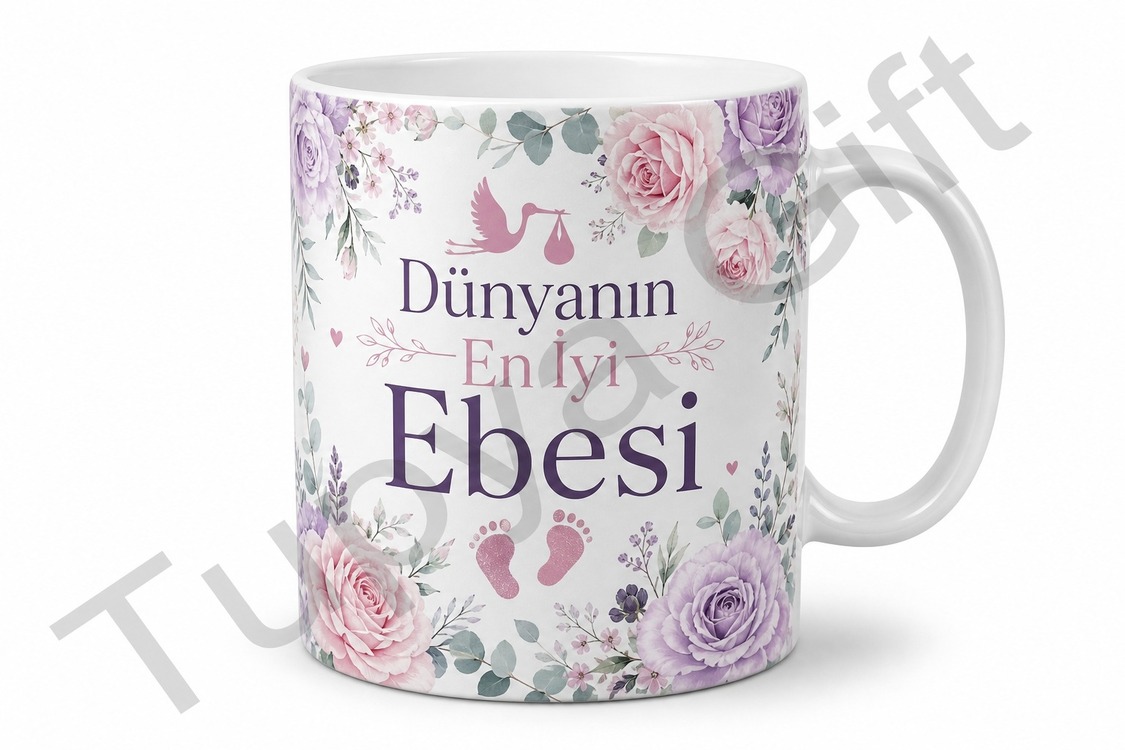 Ebeye Hediye Kişiye Özel Baskılı Kupa Bardak Ebe Günü Hediyesi