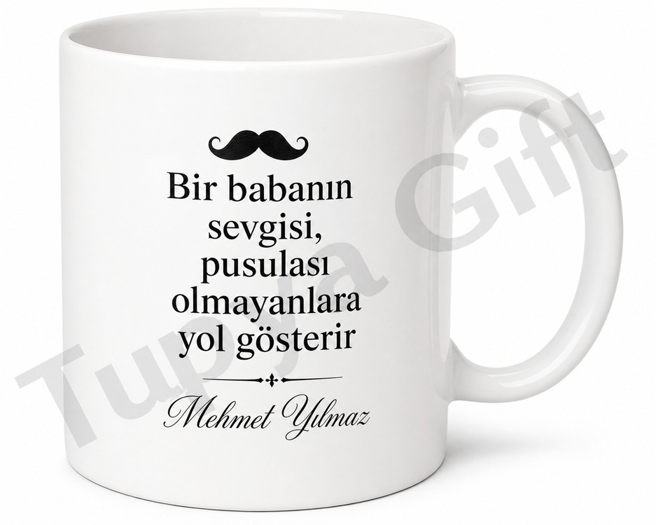 Babalar Günün Kutlu Olsun Mesajlı Kupa Bardak Özel Tasarım Hediye