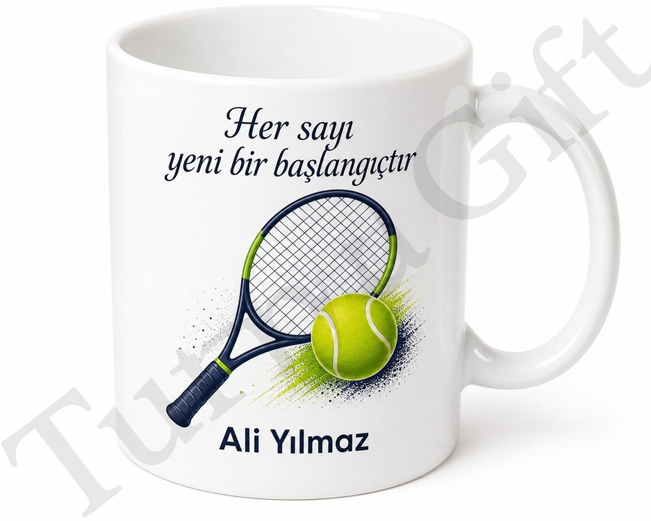 Tenisçiye Hediye Kişiye Özel Baskılı Kupa Bardak Tenis Severler İçin