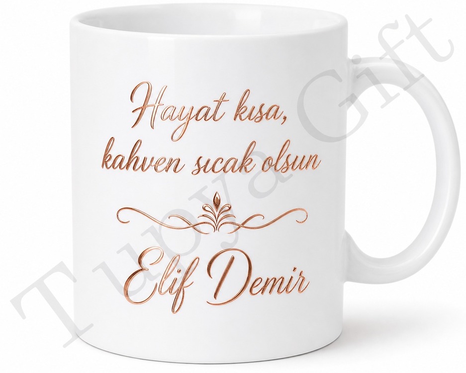 Rose Gold İsim Baskılı Kişiye Özel Kupa Bardak Hediye