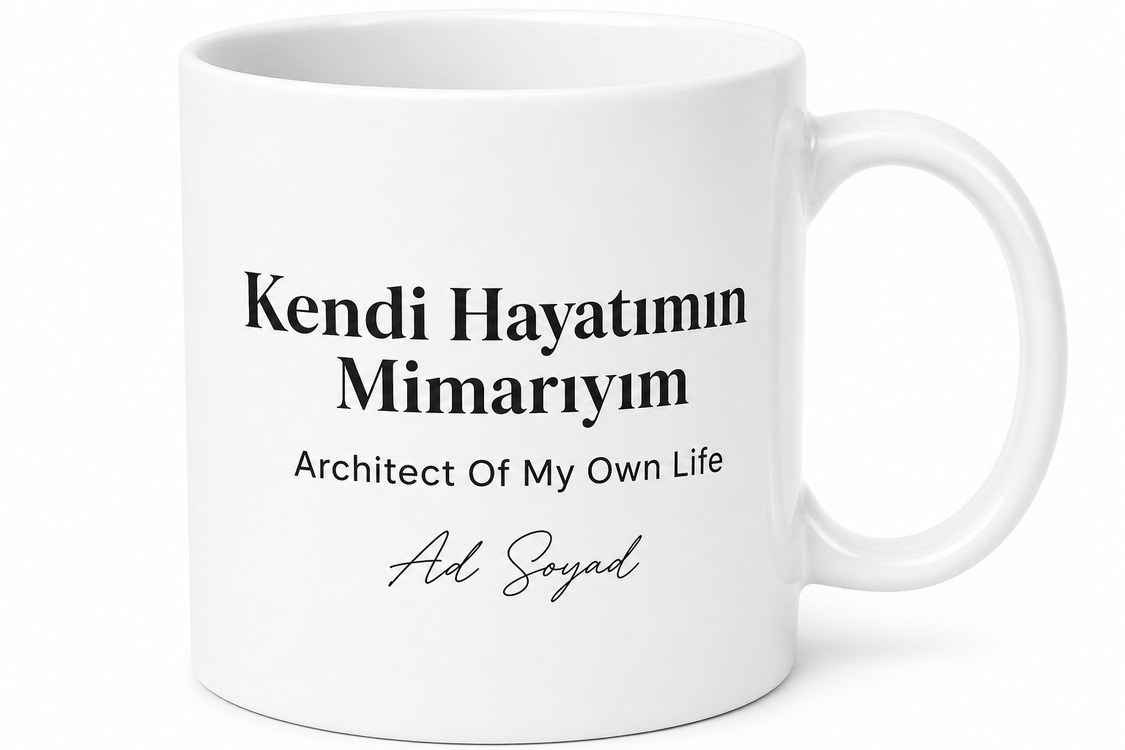 Architect Of My Own Life Yazılı Kendi Hayatımın Mimarıyım Kupa Bardak Hediye