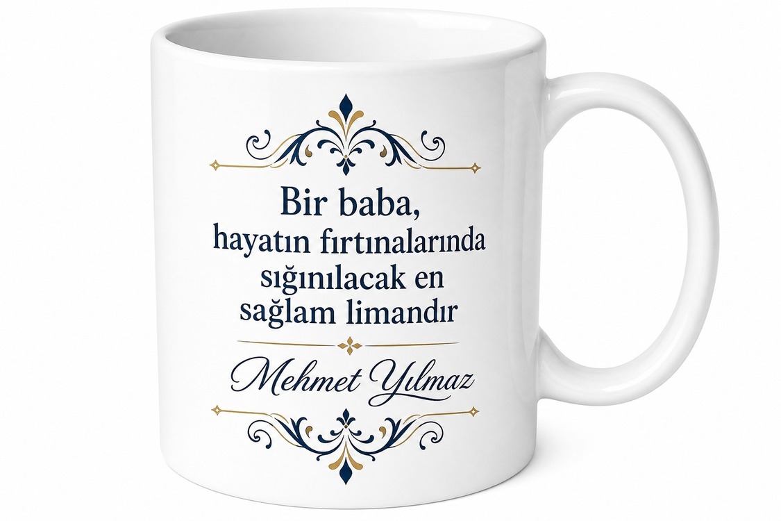 Limited Edition Baba Yazılı Kupa Bardak Babalar Günü Hediyesi Özel Tasarım