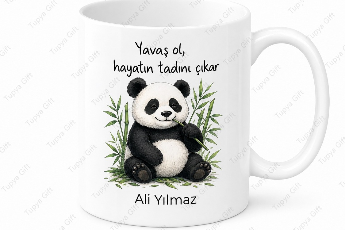 Panda Temalı Sevimli Baskılı Kupa Bardak Porselen Hediye Mug