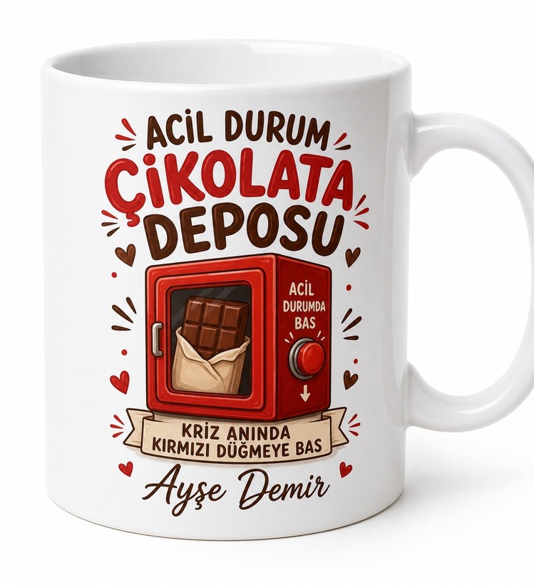 Çikolata Krizine Girenlere Acil Durum Çikolata Deposu Kupa Bardak Hediye