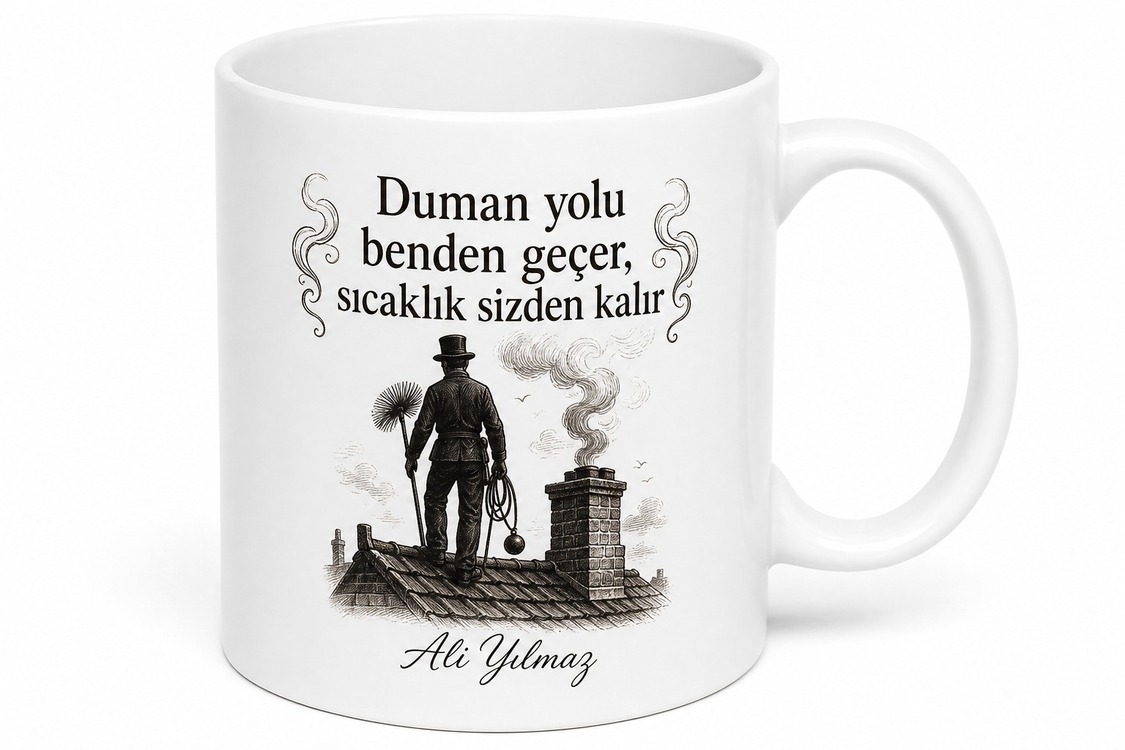Baca Temizleyici Çatıların Ve Soba Borularının Kahramanı Kahve Kupası Hediye