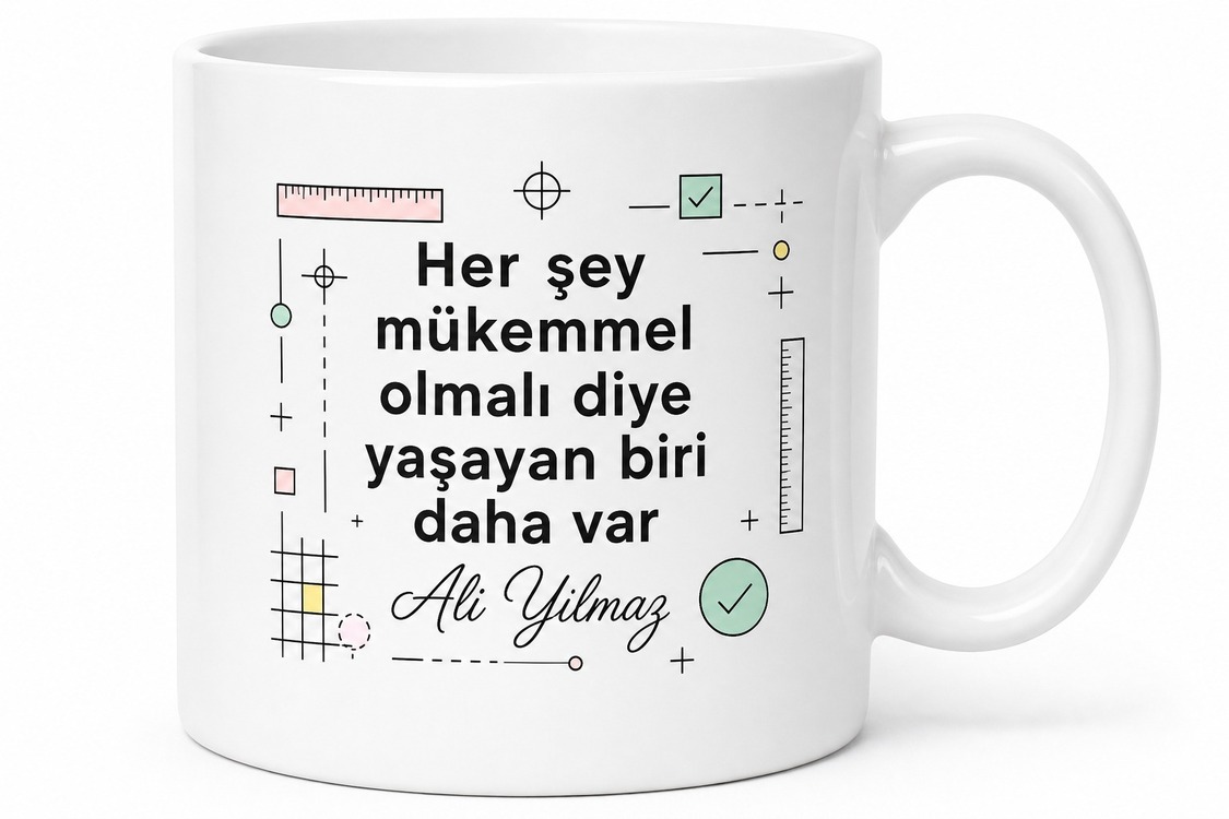 İsme Özel Perfeksiyonist Yazılı Komik Kupa Bardak Esprili Hediye