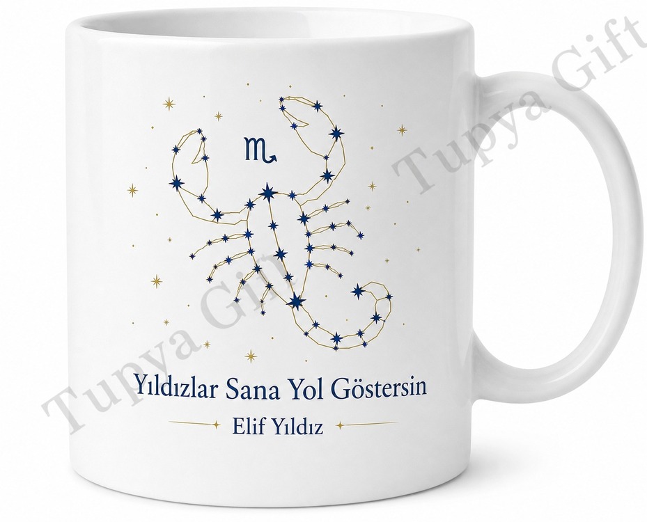 Burç Hediyesi İsme Özel Baskılı Kupa Bardak Astroloji Hediye
