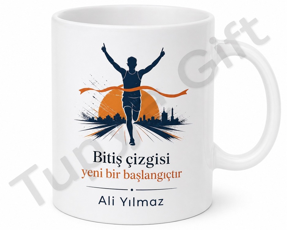 Maratoncuya Hediye İsimli Baskılı Kupa Bardak Koşucu Hediye Koşu