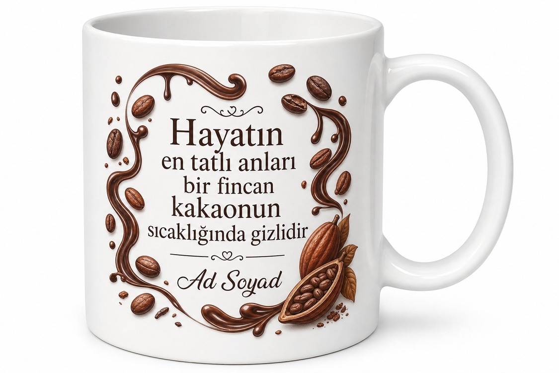 Dünya Çikolata Günü Hediye Kupa Kakao Severler İçin Özel Tasarım Bardak