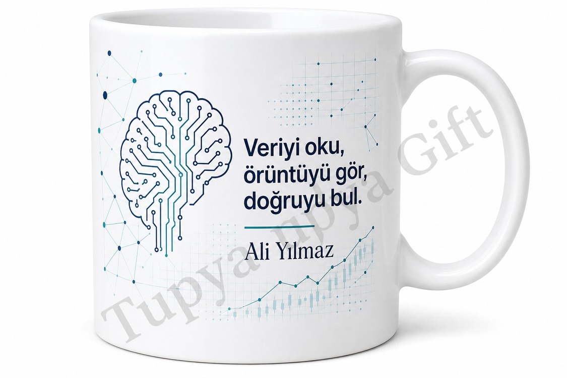 Analitik Düşünce Temalı Baskılı Kupa Bardak Hediye Porselen Mug