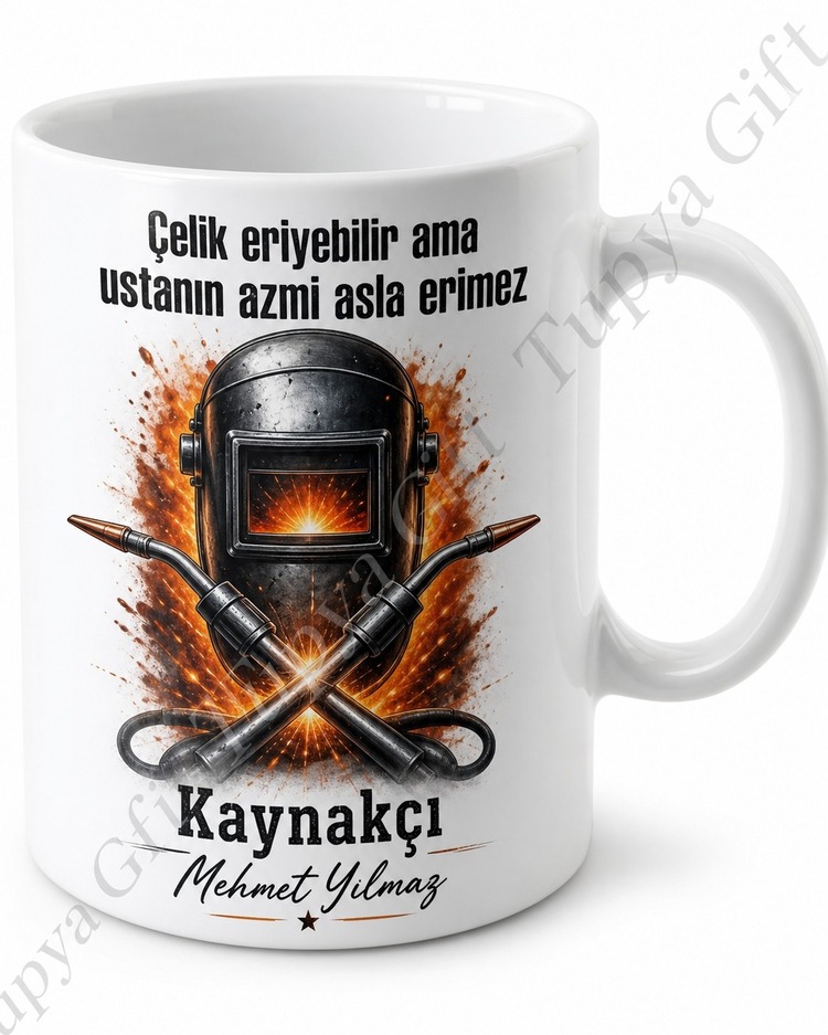 Kaynakçıya Hediye Kişiye Özel Baskılı Kupa Bardak Kaynak Ustası Hediye