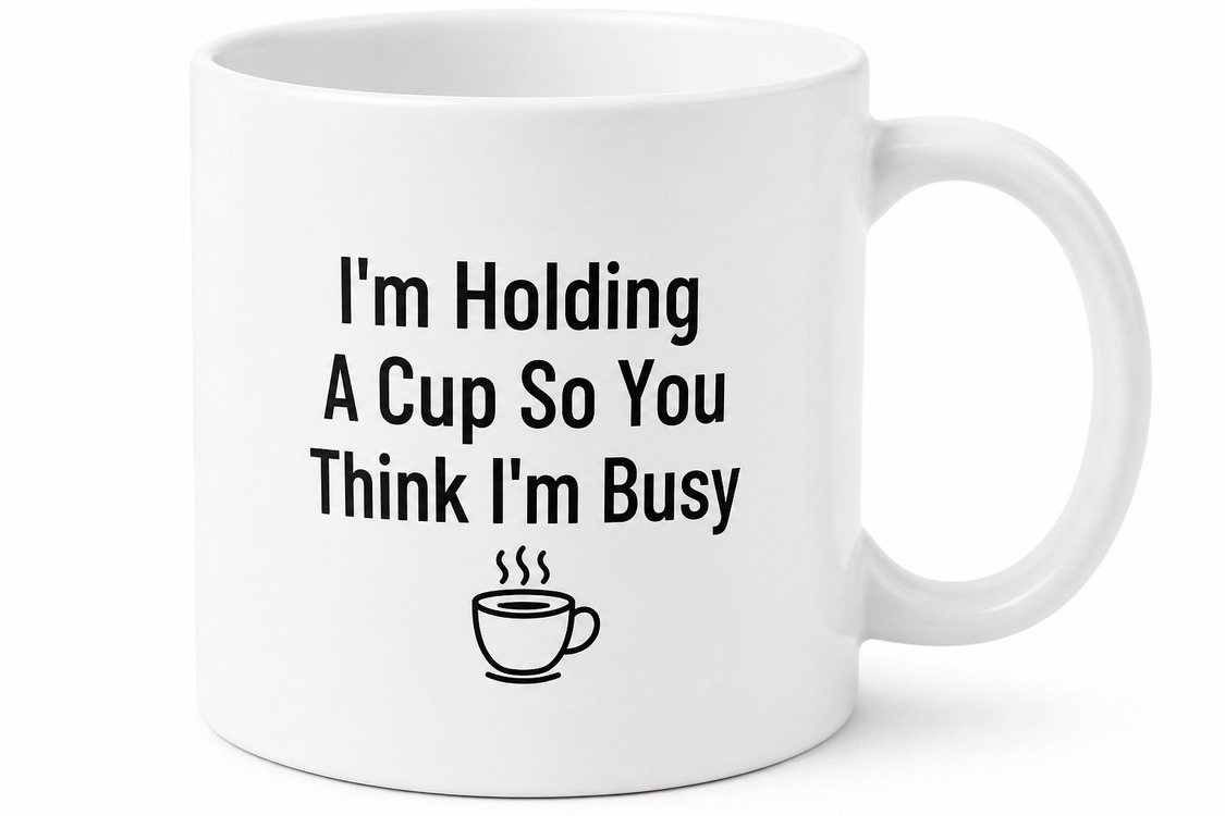 Im Holding A Cup So You Think Im Busy Temalı İngilizce Kupa Bardak Hediye