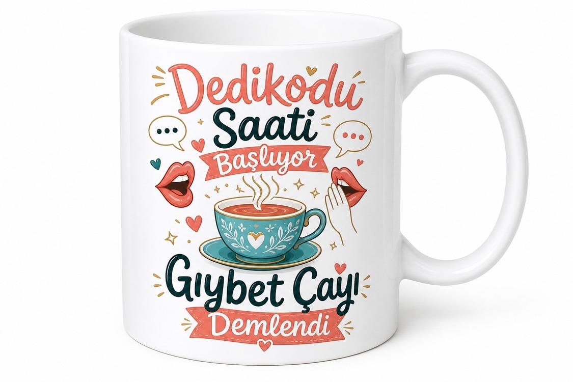 Dedikodu Saati Başlıyor Gıybet Çayı Demlendi Esprili Kupa Bardak Hediye