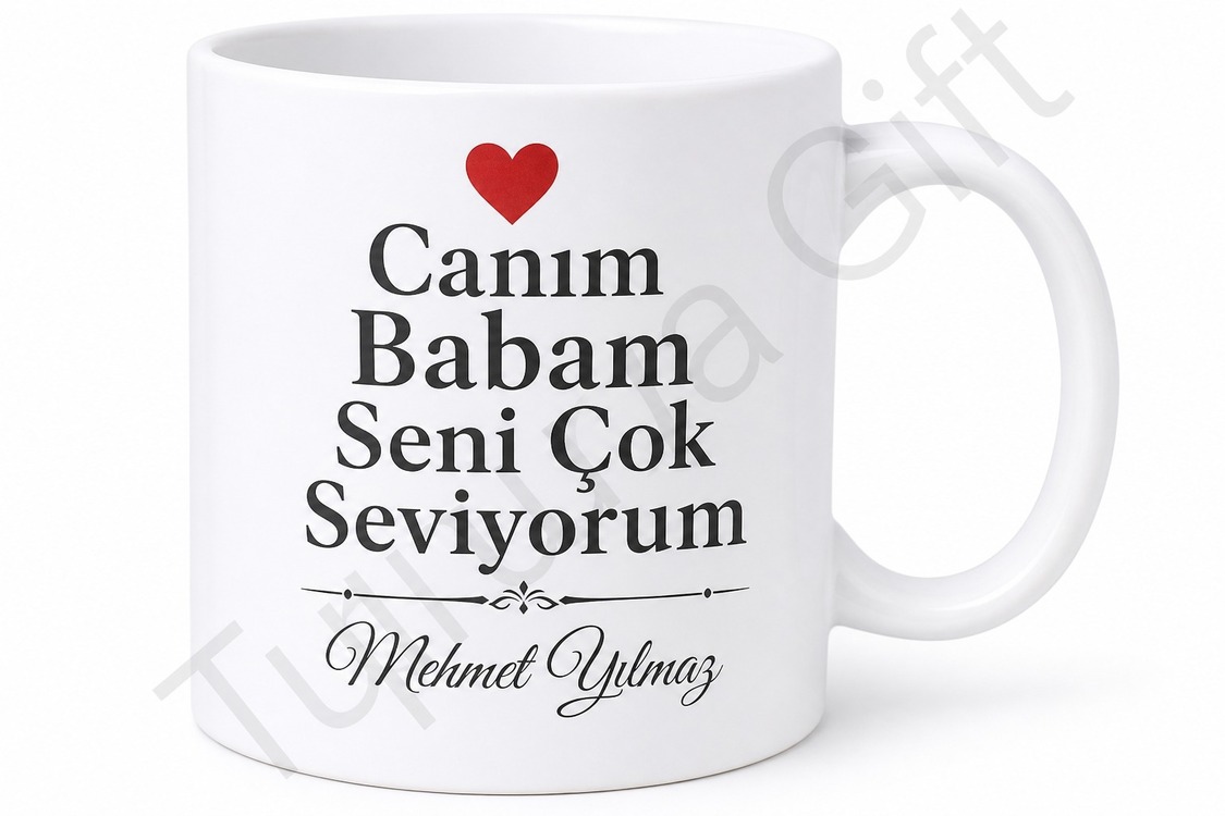 Canım Babam Seni Çok Seviyorum Yazılı Kupa Bardak Babalar Günü Hediye