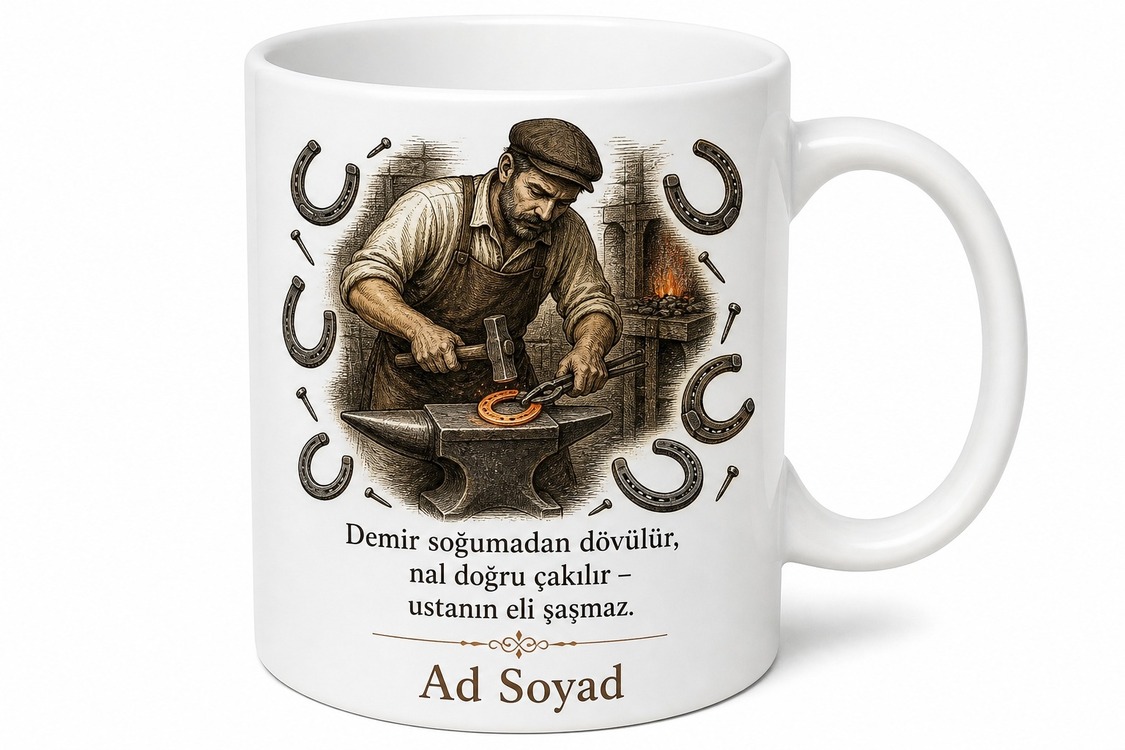 Nalbant At Toynaklarının Eski Usul Ayakkabıcısı Çay Kupası Hediye Bardak