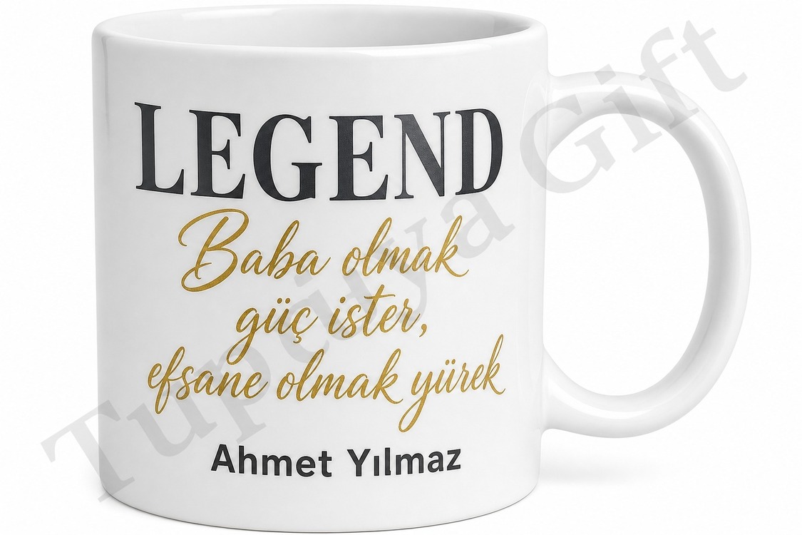 Legend Baba Yazılı İngilizce Türkçe Kupa Bardak Babalar Günü Hediye