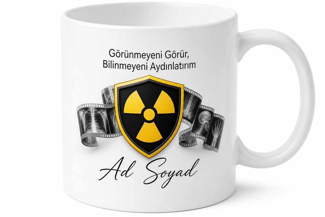 Röntgen Çektirirken Nefesini Tutanlara Işın Kalkanı Seramik Kupa Hediye Bardak