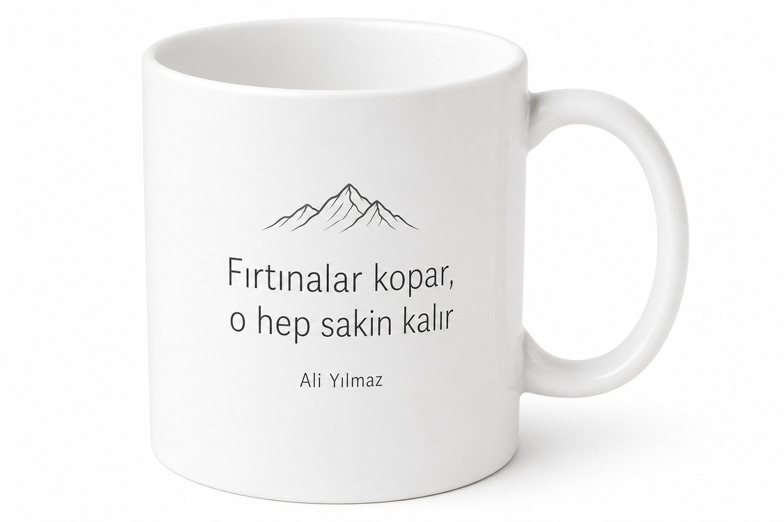 Sakin Baba Yazılı Minimalist Kupa Bardak Babalar Günü Hediyesi Porselen