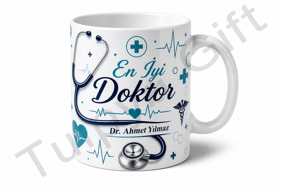Doktor Hediyesi Kişiye Özel Baskılı Kupa Bardak İsimli Doktora Hediye