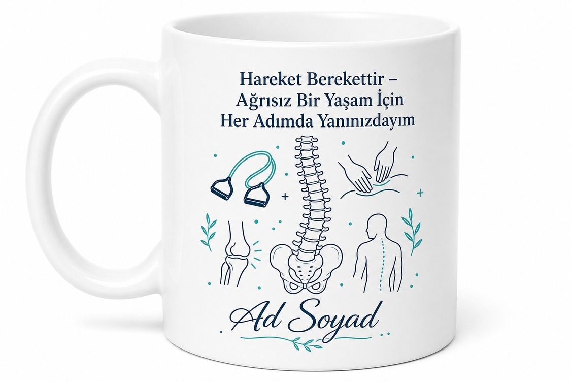 Fizyoterapist Hediye Kupa Hareket Berekettir Ağrısız Yaşam Fizik Tedavi Bardak