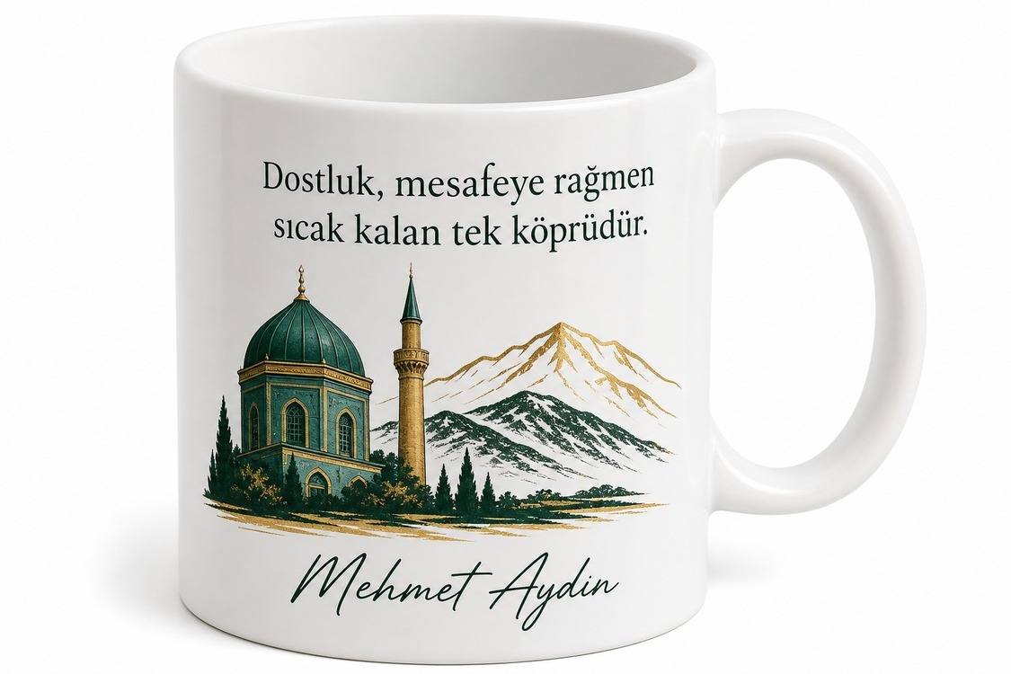 Bursalı Dostlara Hediyelik Kupa Bardak - Özel Tasarım Baskılı Porselen