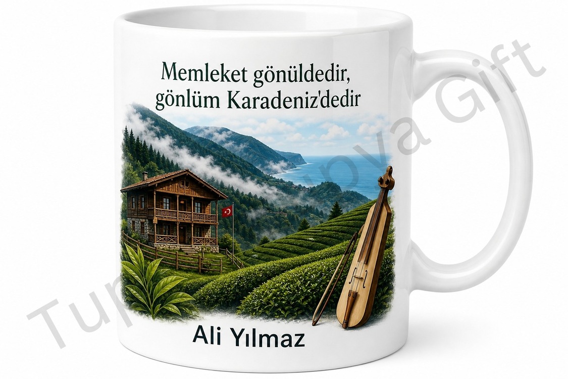 Karadeniz Temalı Kişiye Özel Baskılı Kupa Bardak Hediye