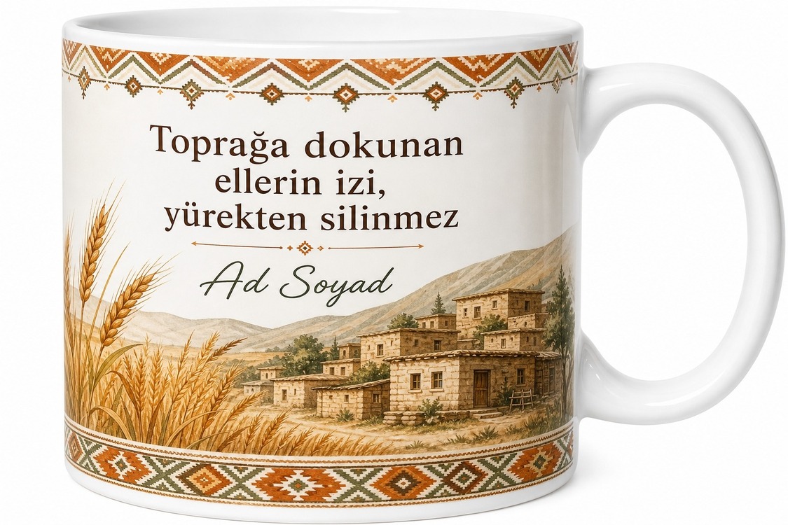Artova İç Anadolu Dokusu Tokat Hatırası Hediye Kupa Bardak Özel Tasarım