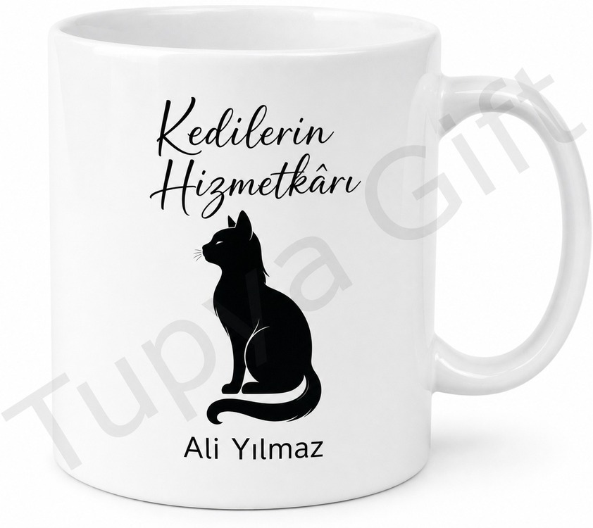 Kedi Severlere Özel Yazılı Baskılı Kupa Bardak Hediye Kedi Severlere Özel Tasarım