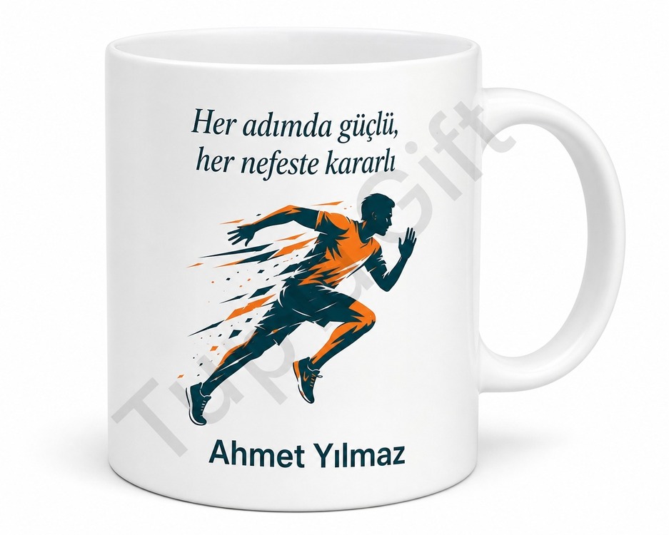 Koşucu Baba Yazılı Spor Temalı Kupa Bardak Babalar Günü Hediyesi