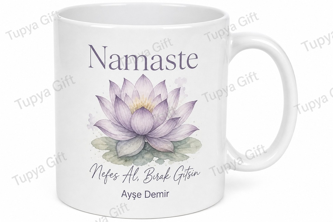 Namaste Yazılı Yoga Temalı Baskılı Kupa Bardak Yoga Sever Hediye