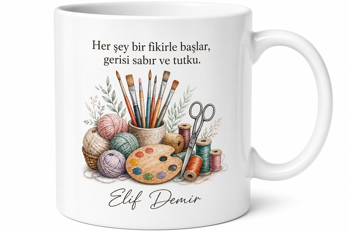 Kişiye Özel Hobi Atölyesi Baskılı Kupa Bardak - İsimli Hediye