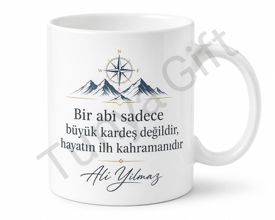 Dünyanın En İyi Abisi Yazılı Baskılı Kupa Bardak Abiye Hediye