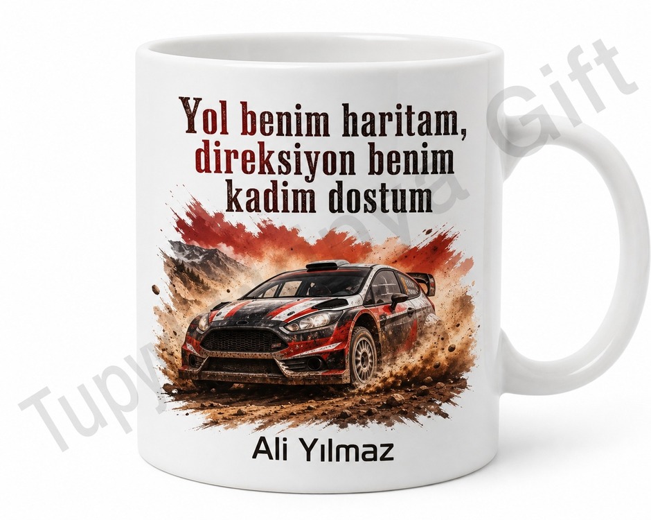 Ralli Tutkunu İçin Özel Baskılı Kupa Bardak Hediye Ralli Yarışı Sevenlere