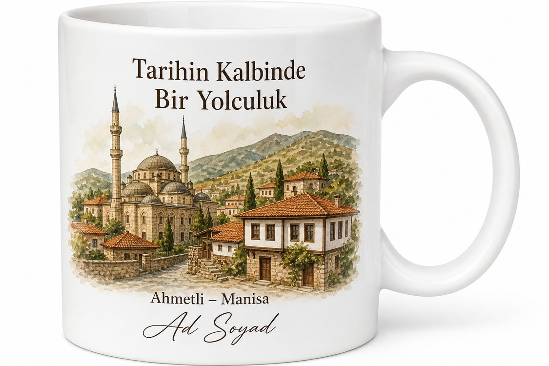 Ahmetlinin Tarihi Dokusu Manisa Hatırası Kupa Bardak Hediye