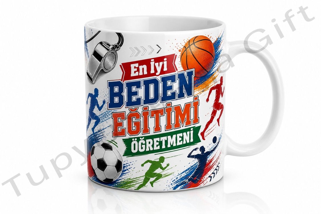 Beden Eğitimi Öğretmenine Hediye Baskılı Kupa Bardak Öğretmenler Günü Hediyesi