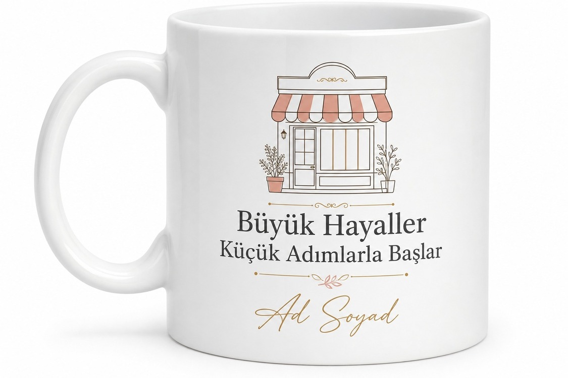 Small Business Owner Küçük İşletme Sahibi Temalı Baskılı Porselen Kupa Bardak Hediye