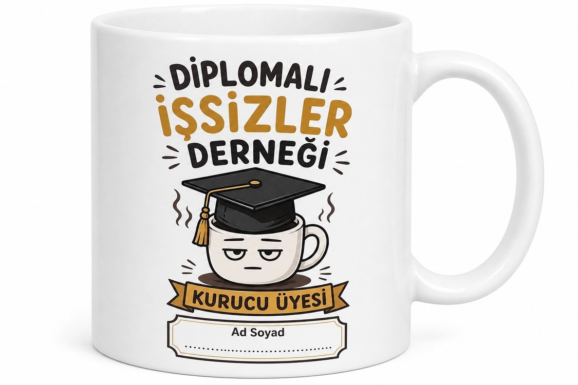 Diplomalı İşsizler Derneği Kurucu Üyesi Komik Kupa Bardak Hediye