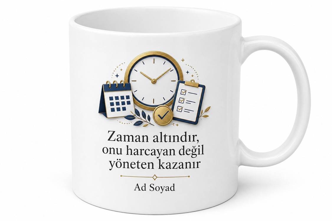 Sürekli Saat Soranlara Dakik Ve Planlı İnsan Zaman Yönetimi Kupa Bardak Hediye