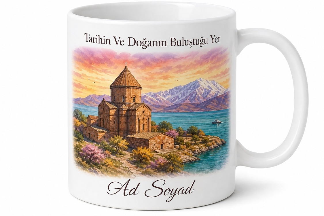 Van Gevaş Akdamar Kilisesi Artos Dağı Van Gölü İncisi Tarih Doğa Kupa Bardak Hediye