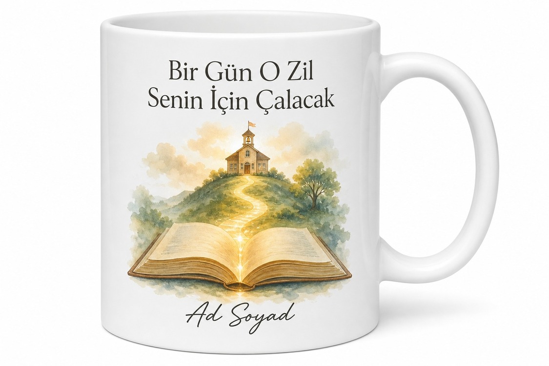 Atanması Beklenen Öğretmen Adayına Umut Ve Başarı Kupası Hediye Bardak