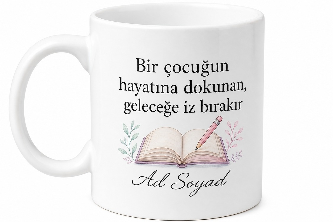 Öğretmenler İçin Motivasyon Kupası Özel Tasarım Baskılı Porselen Kupa Bardak Hediye