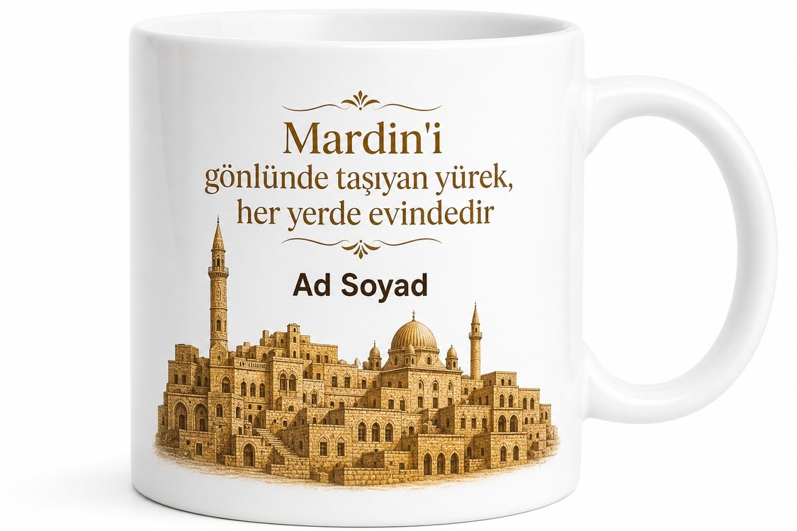 Mardinli Hemşehriye Özel İsimli Baskılı Kupa Bardak Mardin Hediye