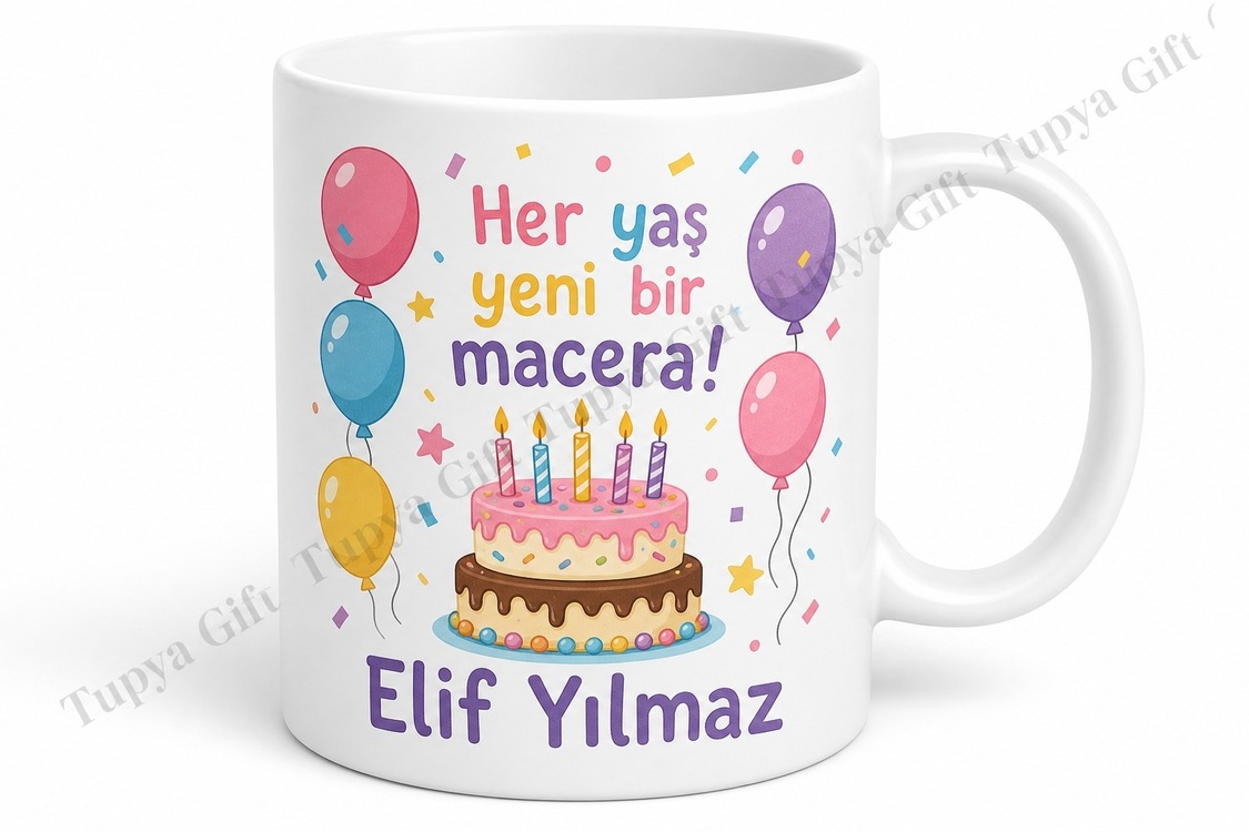 Çocuk Doğum Günü Hatırası Kişiye Özel Baskılı Kupa Bardak Hediye