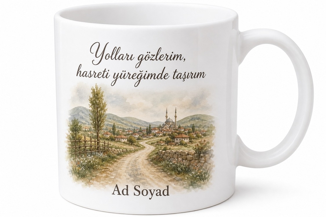 Memleket Yolunu Gözleyenlere Baskılı Kupa Bardak Özel Tasarım Hediye