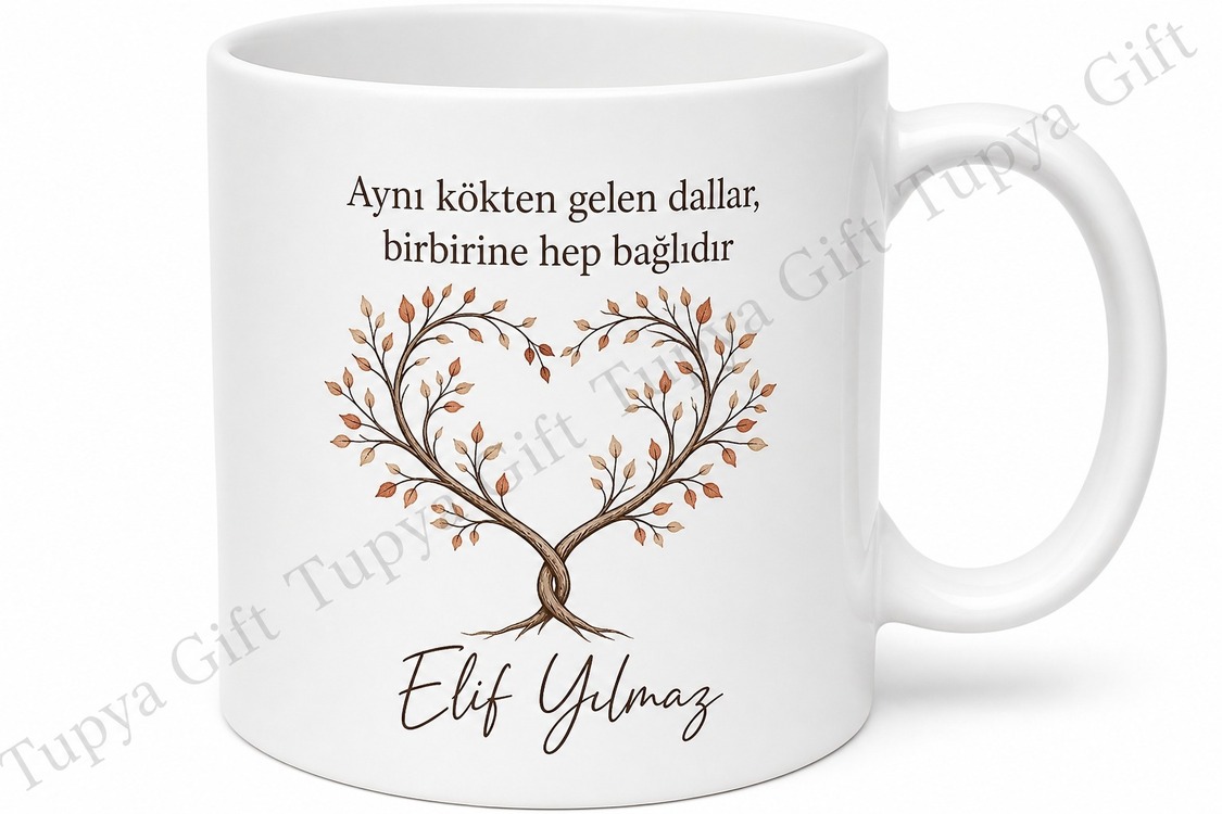 Kardeş İçin Kişiye Özel İsimli Baskılı Kupa Bardak Aile Hediyesi
