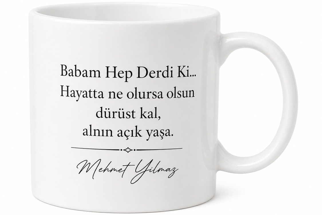 Babam Hep Derdi Ki Yazılı Kupa Bardak Babalar Günü Hediyesi Baskılı Kupa